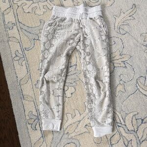 Betsey Johnson Snake Print Joggers - tan and White